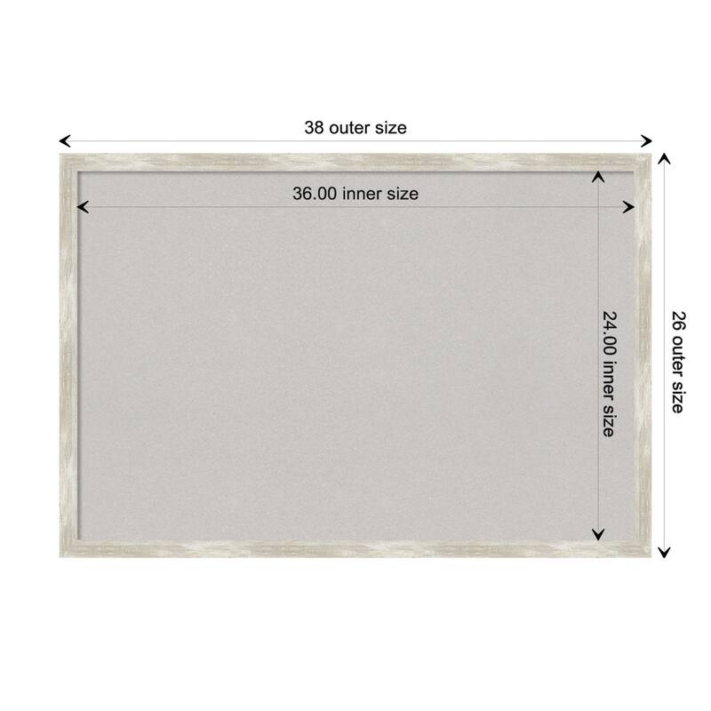 Crackled Metallic Narrow Framed Grey Corkboard Bulletin Board - Board Size 36x24