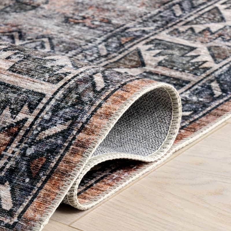 Nuloom Layana SplashGuard Geometric Machine Washable Area Rug