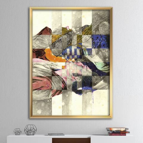 Designart "Urban Couple Colorful Kiss" Modern & Contemporary Framed Art Print