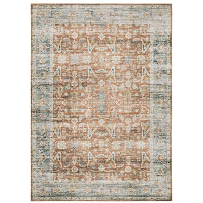 Vista Home Clarissa Washable Bordered Oriental Indoor Area Rug Mat