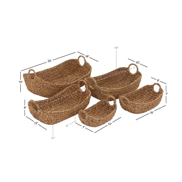 dimension image slide 6 of 7, Handmade Dried Plant Wicker Contemporary Storage Basket