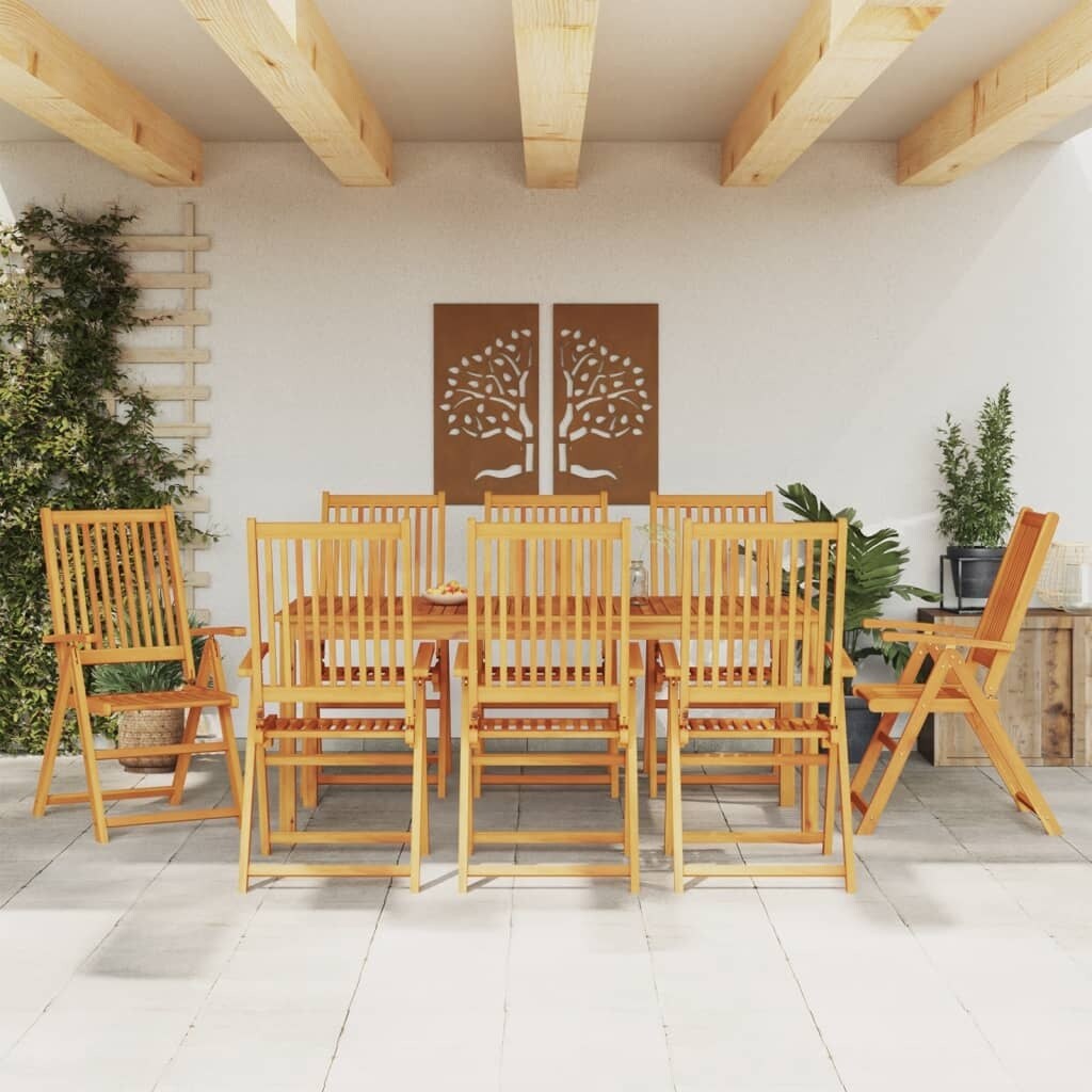 vidaXL Patio Dining Set Table and Chair Outdoor Furniture Solid Wood Acacia