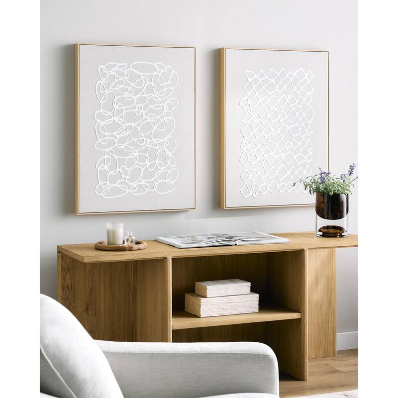 Livabliss Lines Modern Framed Art Set of 2 - Brown