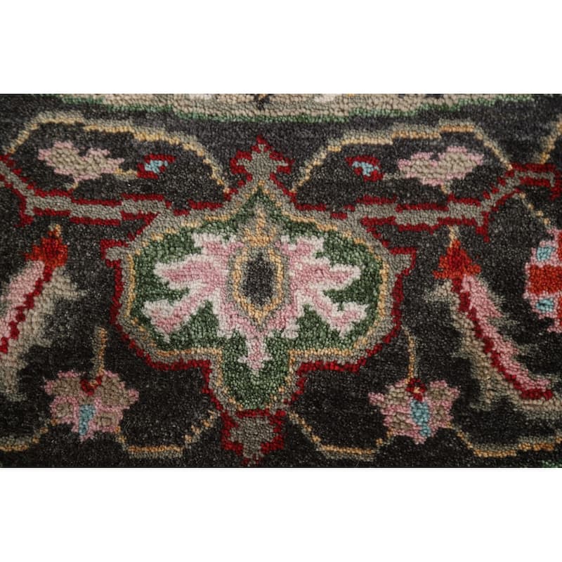 Geometric Heriz Serapi Oriental Round Area Rug Handmade Wool Carpet - 7'10"x 7'11"