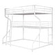 preview thumbnail 15 of 16, Full XL over Twin XL over Queen Size Triple Bunk Bed with Ladders, Black Metal Frame, Industrial Style