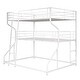 preview thumbnail 6 of 7, Full XL over Twin XL over Queen Size Triple Bunk Bed with Ladders, White Metal Frame, Industrial Style