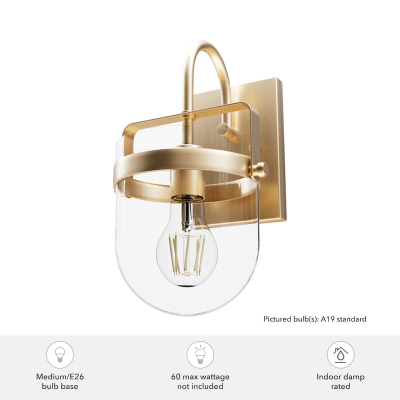 Hunter Karloff 1 Light Wall Sconce - Rustic, Glam, Transitional