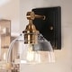preview thumbnail 6 of 20, Modern 3-Light Gold Bathroom Vanity Light Dome Clear Glass Wall Sconces