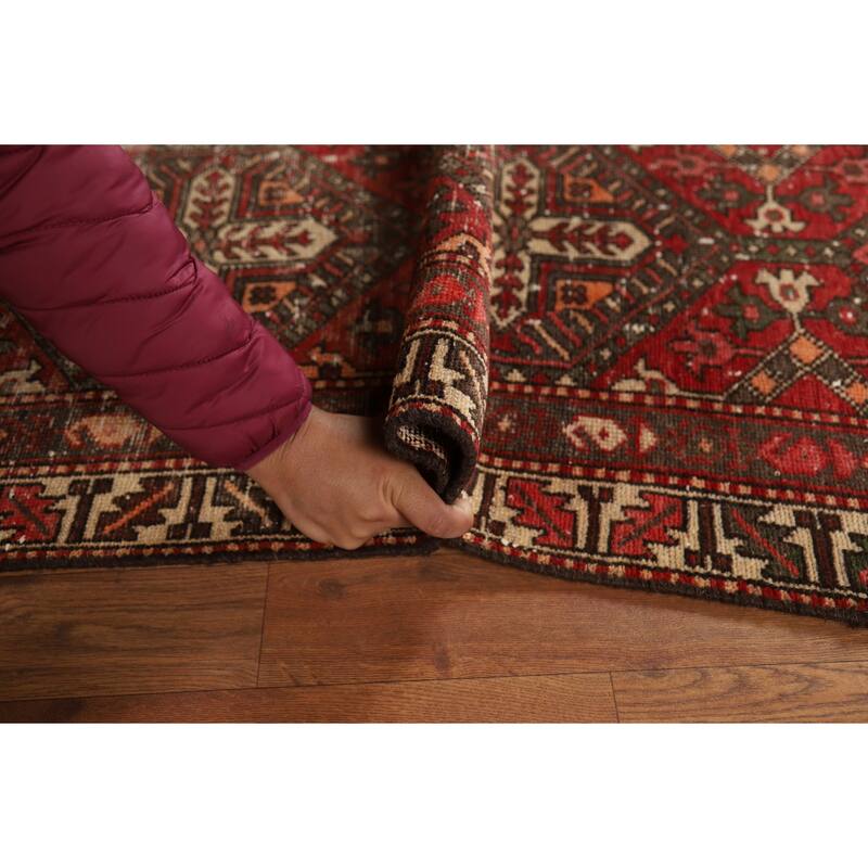 All-Over Geometric Bakhtiari Persian Area Rug Hand-Knotted Wool Carpet - 4'5" x 6'7"