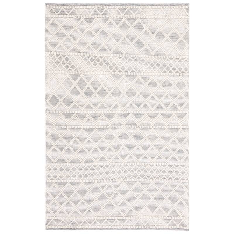 SAFAVIEH Handmade Natura Solvi Boho Wool Rug - 5' x 8' - Ivory/Blue