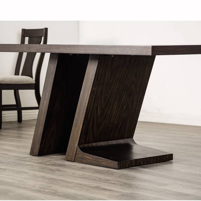 Furniture of America Yara Modern 7-Piece Espresso Wood Dining Table Set