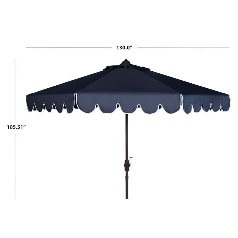 SAFAVIEH Outdoor Gracelyn 11Ft Round Crank Umbrella