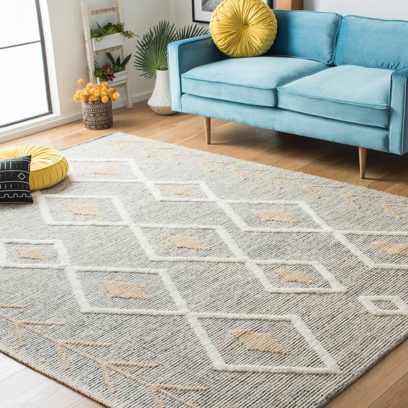SAFAVIEH Handmade Vermont Sebrina Boho Wool Rug - 8' x 10' - Gold/Ivory