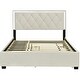 preview thumbnail 14 of 21, Queen Velvet Platform Bed with LED Lights and Storage Drawers