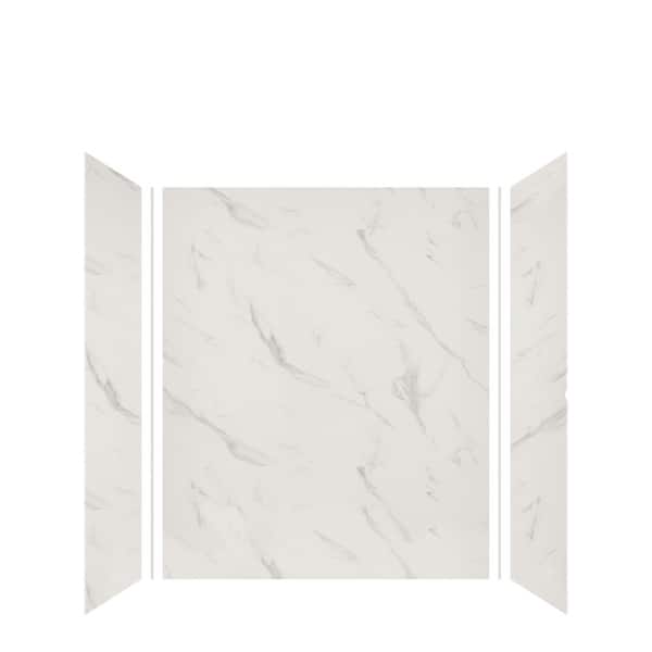slide 2 of 14, Transolid EWK603272 Expressions 60" W x 32" D x 72" H Three Panel Bianca