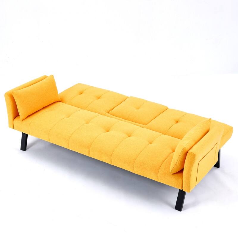 70" Cotton And Linen Cushion Sofa