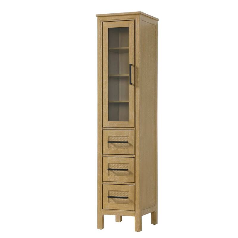 Winslow 16-28 Inch Bath Storage Glass Cabinet