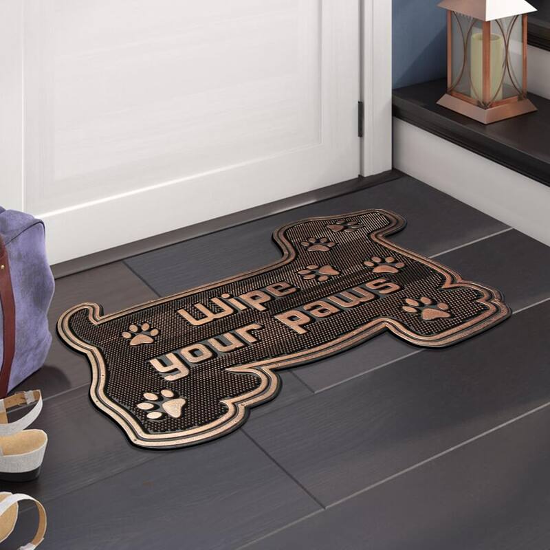 A1HC Rubber Pin Mat, Wipe your paws Beautifully Copper Finish Entry Doormat 18"X30"