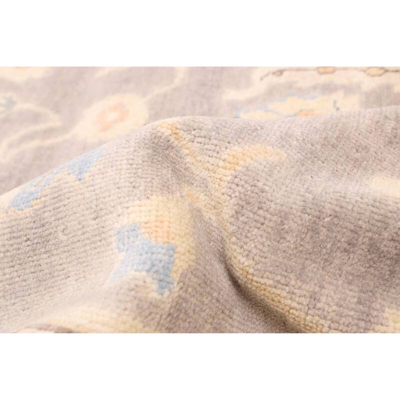 ECARPETGALLERY Hand-knotted Modern Oushak Grey Wool Rug - 9'6 x 13'3