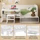 preview thumbnail 3 of 16, Wooden Twin Size Daybed with Storage Shelves and Lockers, Multi-functional Bed with Study Desk and Matching Stool, White