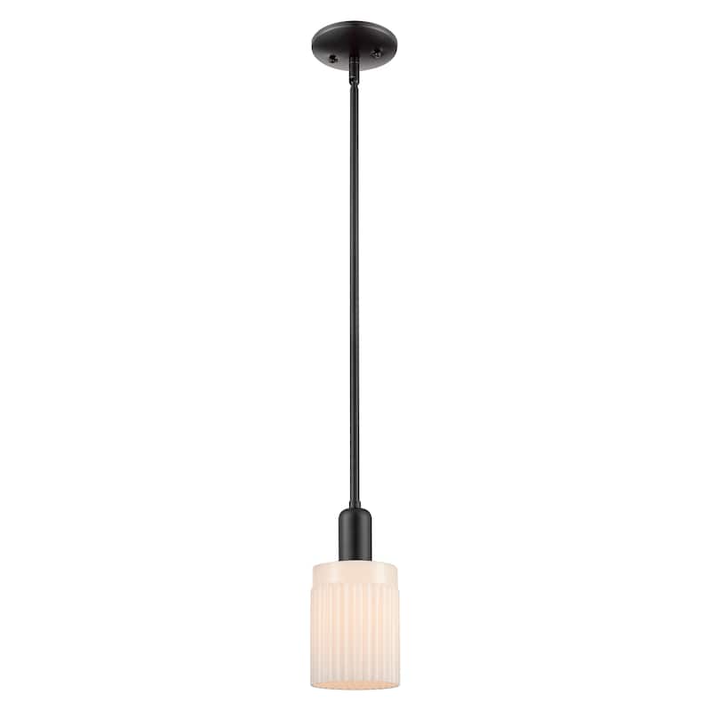 Innovations Lighting Endless Possibilities Arcadia - Hadley - 1 Light 5" Stem Hung Mini Pendant - Matte White/Matte Black