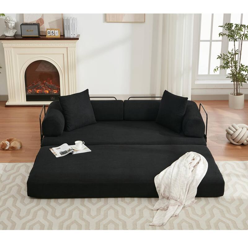 4-in-1 Convertible Modular Sleeper Sofa Bed with Foldable Design