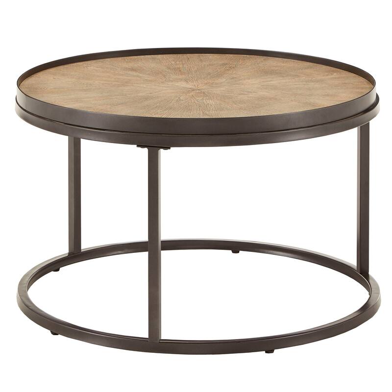 Bricken Grey Oak Finish Round Nesting Table Set by iNSPIRE Q Modern