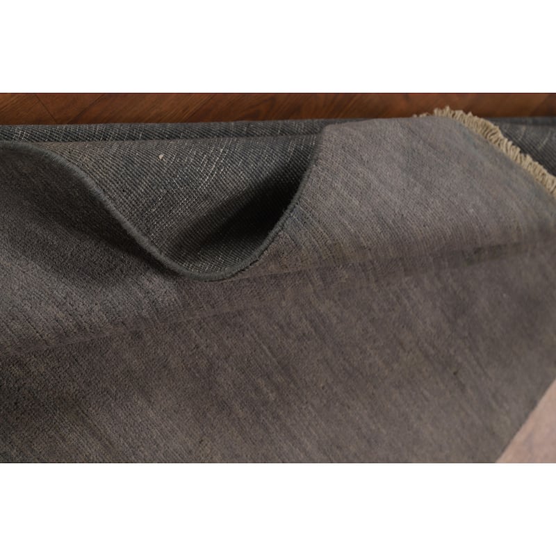 Gray Gabbeh Modern Rug Handmade Wool Carpet - 4'0"x 5'10"