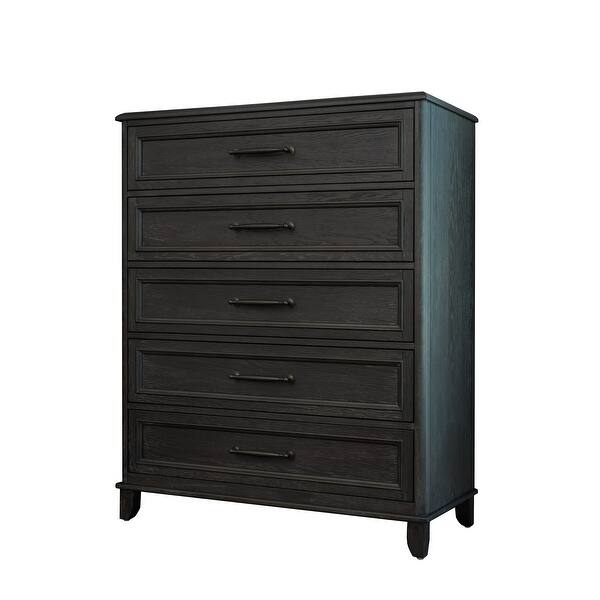 slide 3 of 6, Abbyson Cindi Grey 5 Drawer Chest Grey