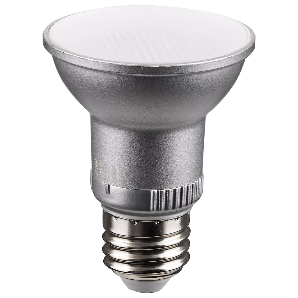 5.5W PAR20 LED Medium Base Silver Finish CCT Selectable 120V 40 Degree Beam Angle
