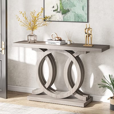 Farmhouse Console Sofa Table, 55 Inches Entryway Hallway Foyer Table