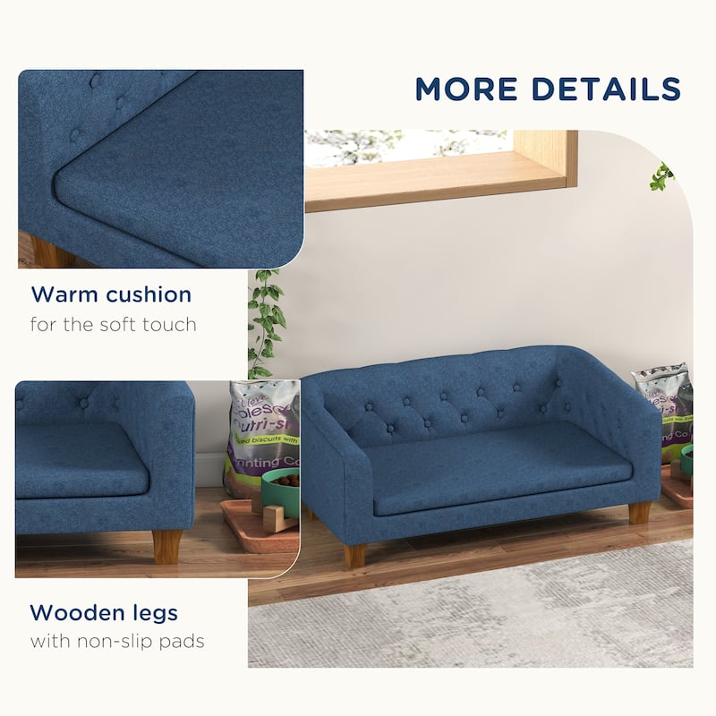 PawHut Raised Dog Sofa, Elevated Pet Sofa for Small Medium Dogs