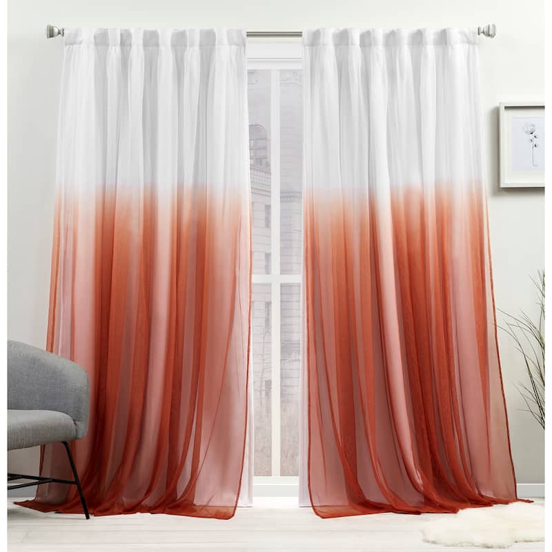 ATI Home Crescendo Lined Blackout Hidden Tab Curtain Panel Pair - 52x108 - Mecca Orange