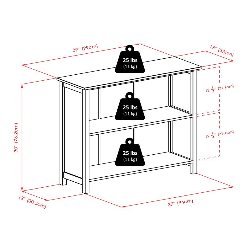 Verona 7-Pc Storage Shelf with 6 Foldable Fabric Baskets, Walnut and Beige - 38.98" x 12.99" x 30"