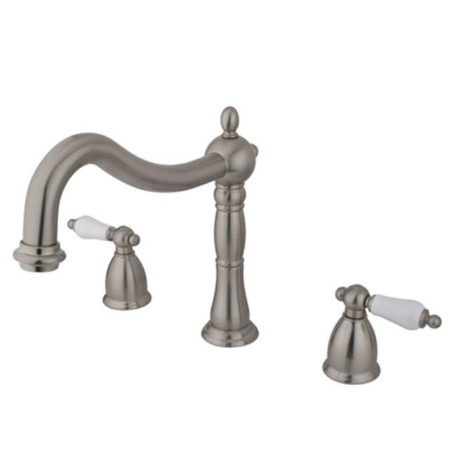 Kingston Brass Heritage Widespread Deck Mounted Roman Tub Filler with