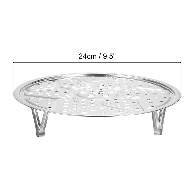 Stainless Steel Steamer Rack Insert Stock Pot Steaming Tray - Silver-1pcs - 9.5"