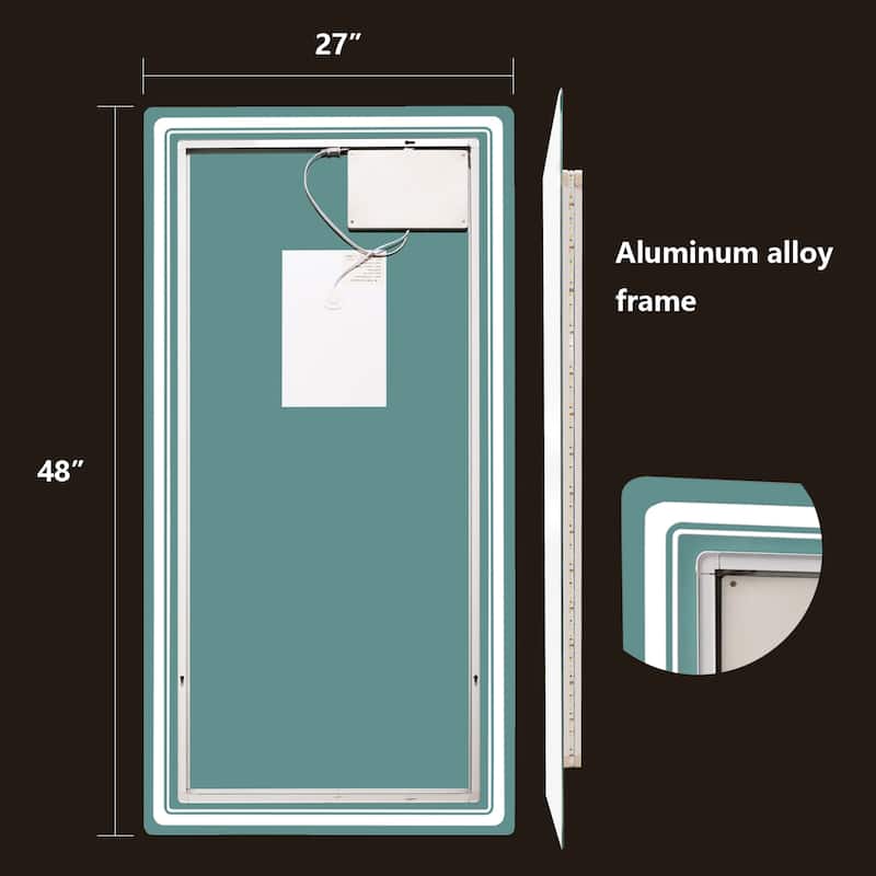 Wallbeyond 3-Tone Modern Style Frameless Rectangular LED Wall Mirror