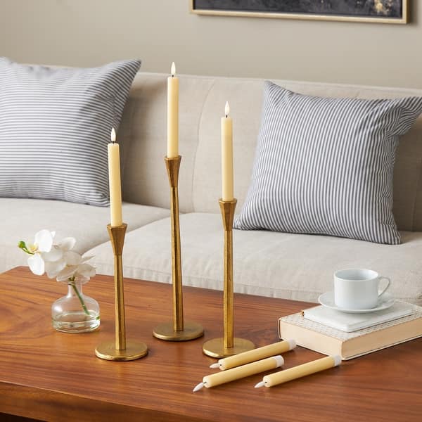 slide 2 of 17, Wax Indoor Outdoor Flameless Candle with Remote Control (Set of 6) Yellow