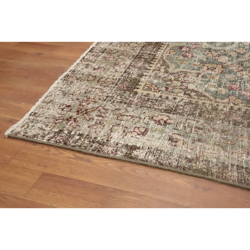 Hand Knotted Oriental 100% Wool Carpet Traditional Floral Red Tabriz Area Rug - 11' 10'' X 8' 8''