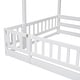 preview thumbnail 17 of 34, Twin Over Full Multifunctional Kids Bunk Bed Frame with Slide, Wooden Loft Bed with Storage Staircase and Guardrails
