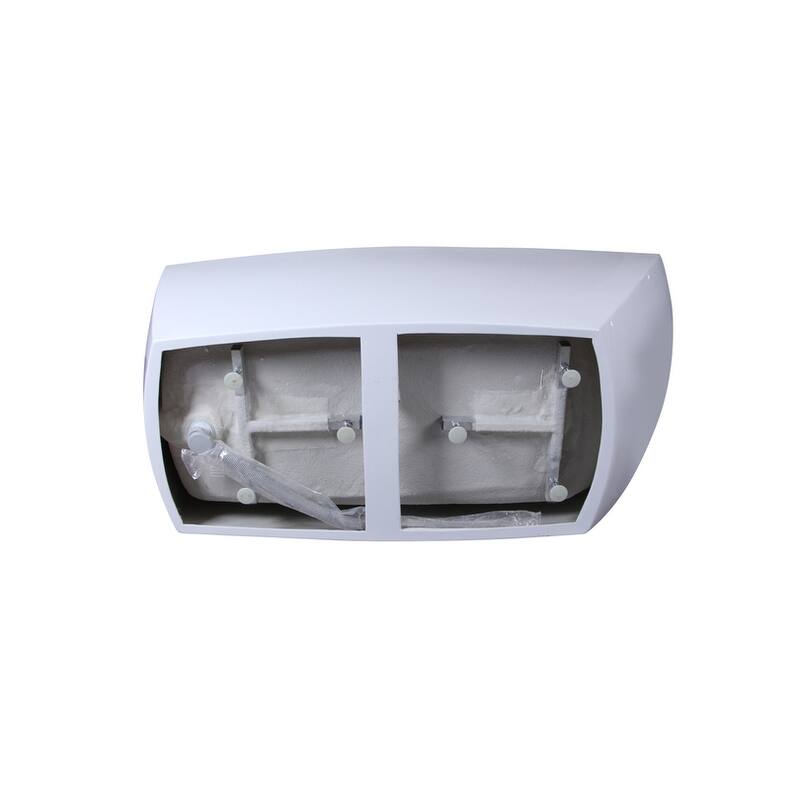 Indigo Home 67 inch Soaking Single Slipper Rectangular Bathtub in Glossy White
