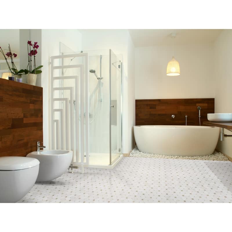 Ackland AKM-S-13X11PTP-CA 11" x 13" Marble Geometric Wall Mosaic Tile - Lucera Ceville