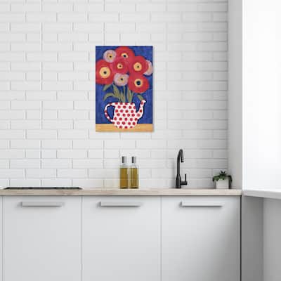 Wynwood Studio Canvas Floral and Botanical Ornate Floral Red and Modern & Contemporary Wall Art Canvas Print
