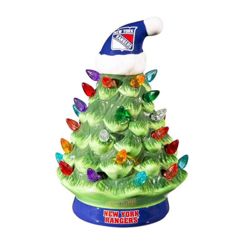 8" LED Ceramic Tabletop Christmas Tree, New York Rangers