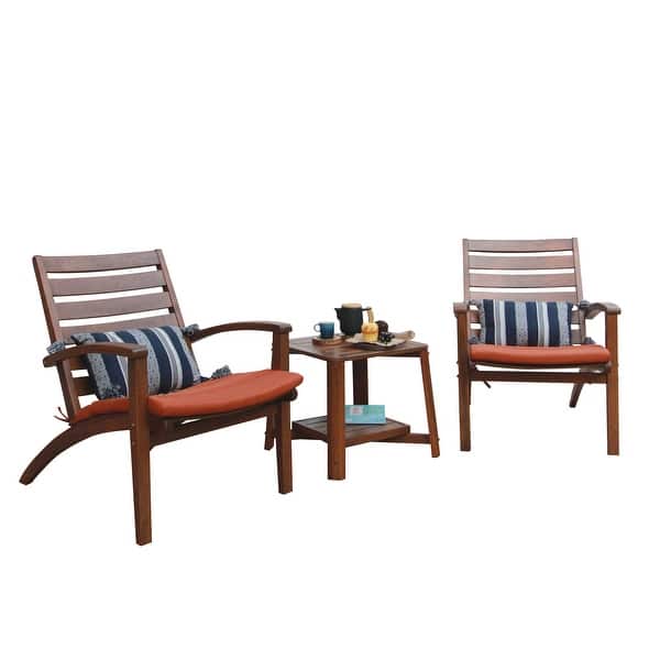 slide 2 of 8, Cambridge Casual Yuma 3-piece Outdoor Chat Set with Cushion Natural Brown