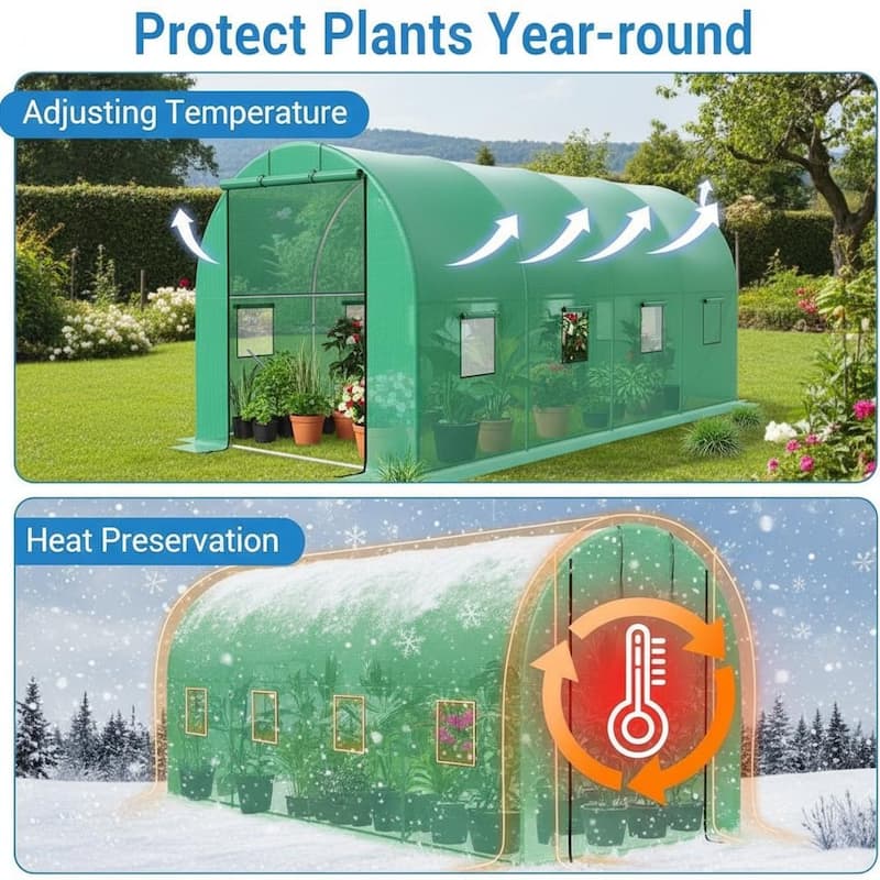 Large Walk in Outdoor Greenhouse, with Roll-Door