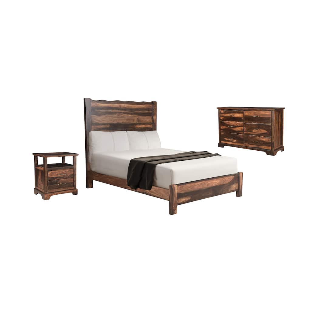 Avenue 3-piece Live Edge Solid Wood Bedroom Set
