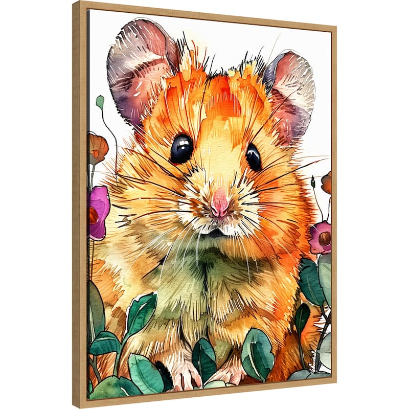 Hamster by Justyna Jaszke Framed Canvas Wall Art
