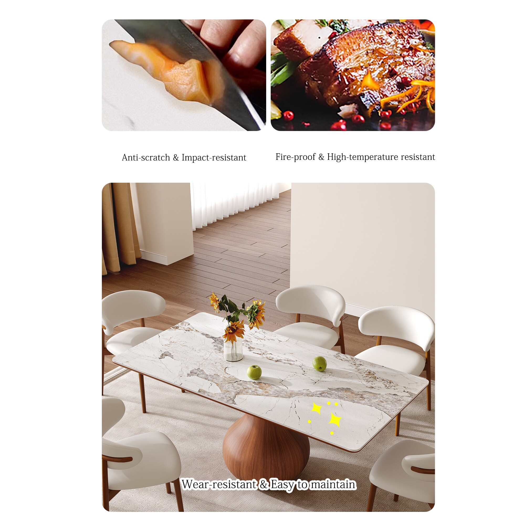 Mid-century Kitchen Table Dining Room Table 63"/71"