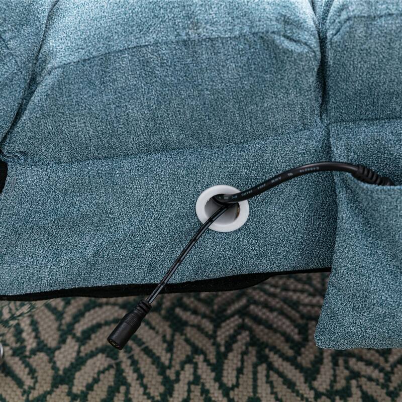 Luxury Upholstered Chaise Lounge Chair with Vibration for Relaxation, Fixed Back Fabric Leisure Recliner Sofa